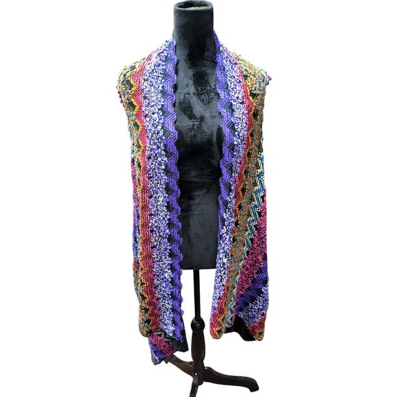 Soft Surroundings Waterfall Cardigan Open Vest Knit One Size Colorful Lagenlook - Picture 1 of 9